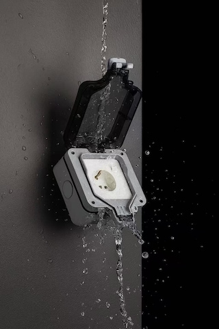 Dış Mekan Prizi, Tekli Su Geçirmez Prizi Ip 66 Topraklamalı Dış Priz