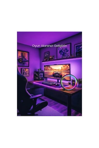 10 İnç Akıllı Rgb Müzik Ritimli Gece Lambası 25 Cm Alüminyum Halka Led Masa Lambası Çok Renkli