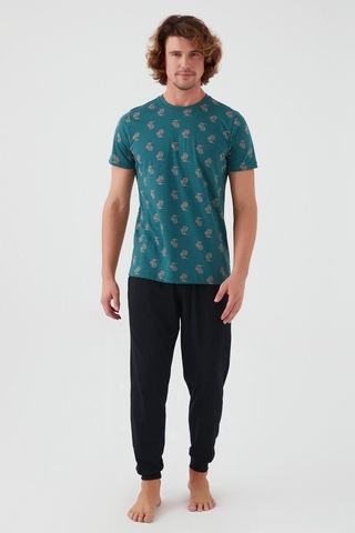 Arnetta 2504 Palm Tree Erkek Kısa Kol Pijama Takım 001