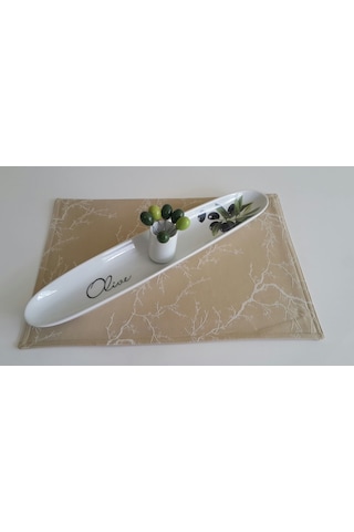 Amerikan Servis Dalya+pl 32 x 45 CM Krem-2'li Takım Krem