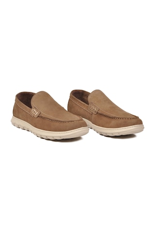 Voyager Kum Nubuk Hakiki Deri Anatomik Hafızalı Rahat Taban Erkek Casual Ayakkabı Loafer M732 Bej