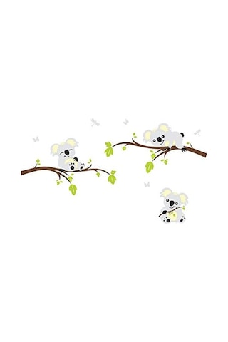 Sevimli 3 Koala Dalı Bebek Odası Duvar Çıkartmaları Duvar Çıkartmaları Çıkarılabilir Kendin Yap Vinil Poster Bebek Ev Dekorasyonu 200 108cm Şeffaf