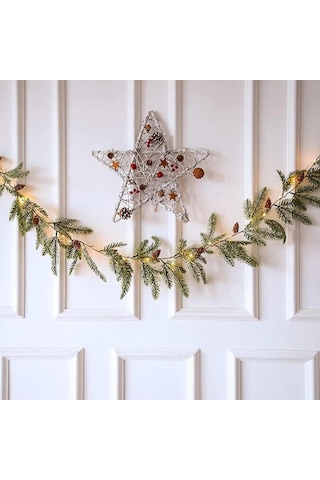 Jeemson Yıldızlı Led Konik Gövde Zirvesi, 20 Işık, 2 Metre, Aa Pil İle Çalışır, Kış Dekorasyonu Yeşil