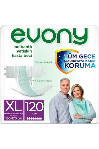 Evony Bel Bantlı Yetişkin Hasta Bezi Büyük Boy XL 4 x 30'lu
