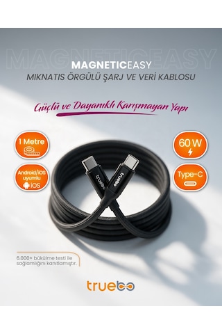 Truebo MagneticEasy Dayanıklı Şarj Ve Veri Kablosu