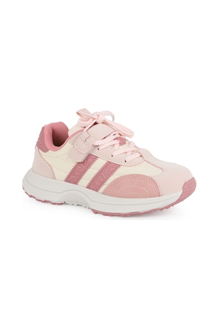 Pepino Çocuk Spor Ayakkabı Yan Çizgili Cırt Cırtlı Klasik Bağcıklı Hafif Esnek Kalın Taban Günlük Sneaker 2341 Pudra-pembe
