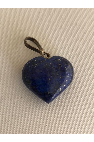 Doğal Lapis Lazuli Taşı Kalp Kolye Ucu 1,6 2,0 CM