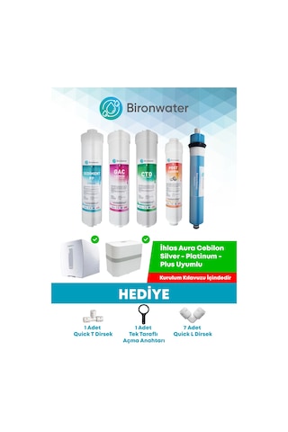 Bironwater Ihlas Aura Cebilon Plus-silver-platinum Ve Tüm Kapalı Kasa İle Uyumlu 5'li Aşamalı Filtre Seti
