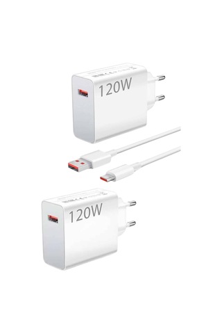 120 Watt Turbo Hızlı Şarj Aleti Seti Hızlı Şarj Adaptörü Beyaz 1 32029618