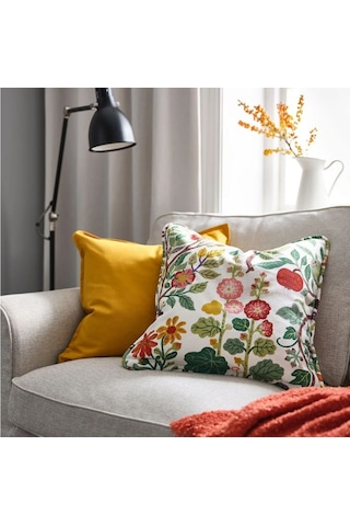 Ikea Vıldpersılja Yastık Kılıfı 50 X 50 Cm Kırmızı - Yeşil - Beyaz Çok Renkli
