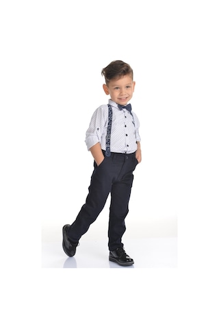 Buse&Eylül Bebe Lacivert Pantolon Askılı Erkek Çocuk Takımı