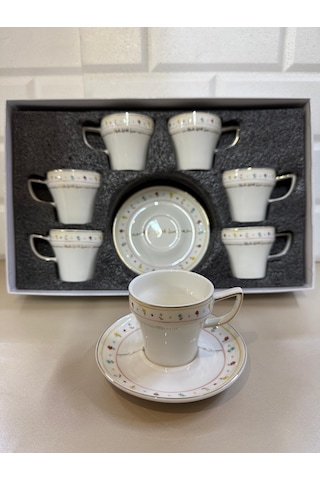 Acar Made With Love Porselen 6 Lı Kahve Fincan Takımı 8176 Çok Renkli
