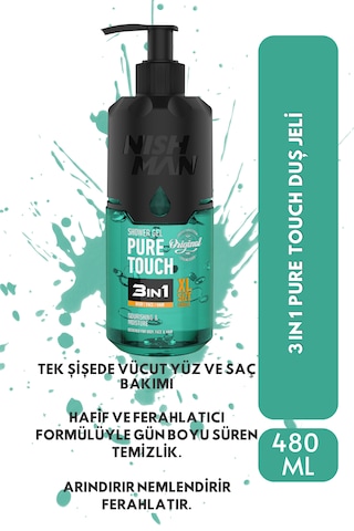 Nıshman 3ın1 Pure Touch Duş Jeli 480 Ml