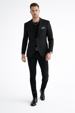 Plus Scorpion Erkek Mono Yaka Tek Düğmeli Çift Yırtmaçlı Blazer Ceket Premium Dokuma Kumaş, 8 Renk Siyah