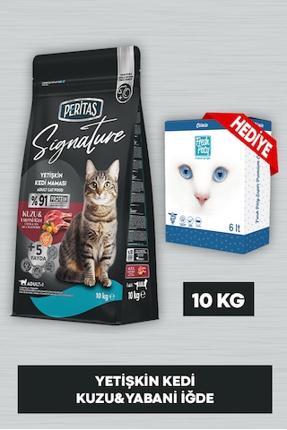 Signature Kuzulu Yetişkin Kedi 10 KG + Fresh Paty Clinic Kum 6 L
