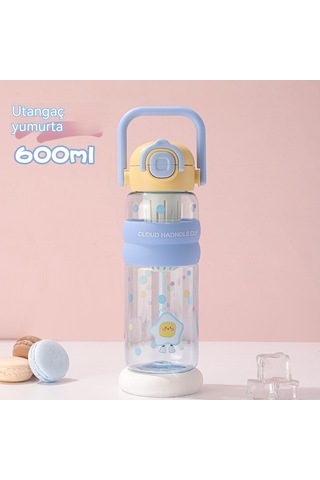 Jian Fan Plastik Su Bardağı Karikatür Hasır Bardak Mavi Mavi