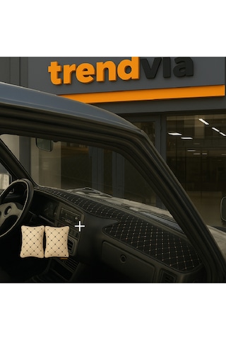 Tofaş Şahin Doğan Kartal Yüksek Ön Göğüs Siyah-bej Torpido Kılıfı / Bej-siyah Boyun Yastığı