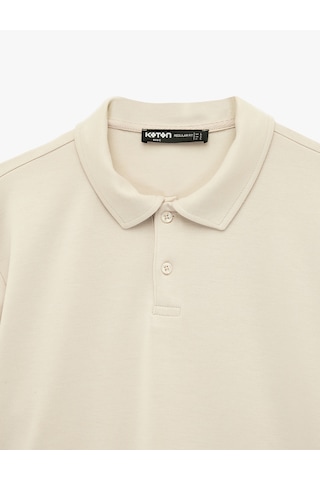 Koton Kısa Kollu Regular Fit Düğmeli Polo Yaka Tişört Bej 6sam10484mk Ekru