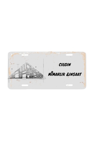 Mimara Mühendise Özel Metal Ofis Tabelası - İnşaat Mühendisi Dekoratif Duvar Levhası 14.5 X 29.5 Cm