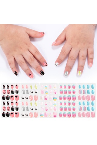 Reedark 120 Adet Çocuklar İçin Sevimli Takma Tırnak Seti - Kolay Uygulama, Yaratıcı Tasarımlar