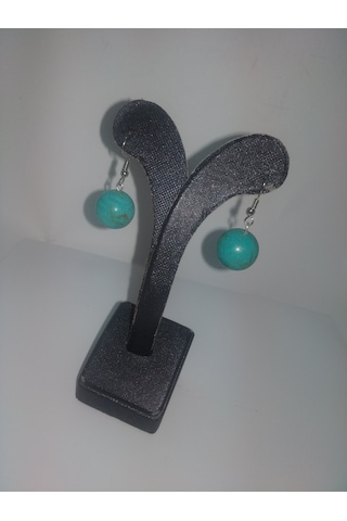 Balıkhediyelikfoto Turkuaz Firuze Taşli Küpe / Doğaltaş Sallantili Küpe N11.97712 Çok Renkli