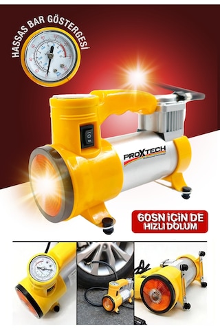 Pratik 12v Full Taşınabilir 150 Psı Araba Oto Araç Lastik Şişirme Pompası Metal Gövde Kompresör Set