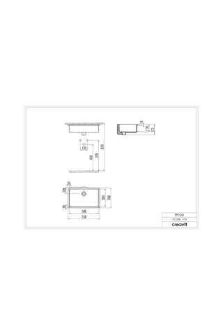 Creavit Tp730 Tezgah Altı Dikdörtgen Lavabo 30 x 50 CM Beyaz