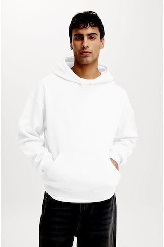Ekru Kapüşonlu Kanguru Cep Erkek Sweatshirt E7169 Ekru