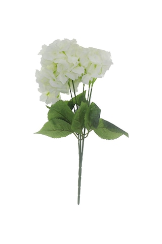 Büyük Ortanca Çiçek Demedi Yapay Dekor Çiçeği Beyaz