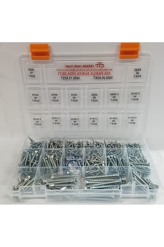 Sunta Vidası Seti 555 Parça Ahşap-Plastik-Dübel V.B Vida Seti N11.27912