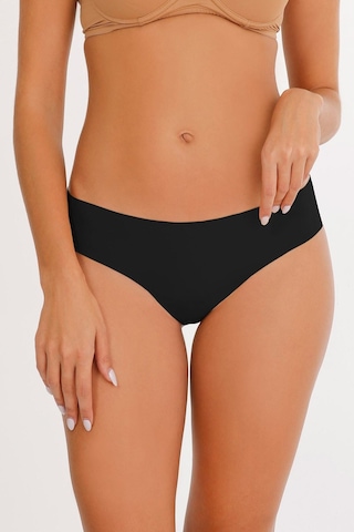 Sensu Kadın Lazer Kesim Düşük Bel Beli Lastikli Slip Külot 3'lü Paket Set Siyah Siyah