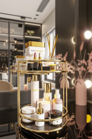 Bino Banyo Kozmetik Takı Düzenleyici 2 Katlı Gold