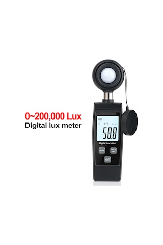 Ximistore9 Taşınabilir Işık Ölçer - 200.000 Lux'a Kadar Hassas Aydınlık Ölçüm Cihazı, Max/mın Veri Tutma, Siyah Rz851