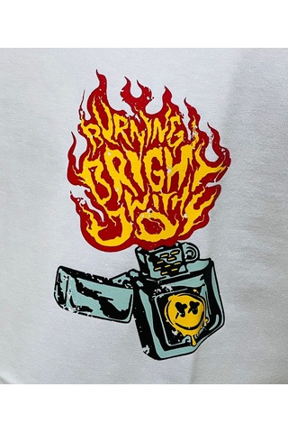 Beyaz Erkek Zippo Tişört Beyaz