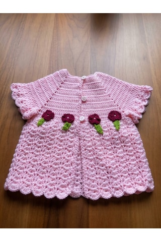 Kozababy Handmade El Örgüsü Bebek Hediye Seti - Amigurumi Uyku Arkadaşı, Çiçekli Bebek Şapkası Ve Yelek Takımı Özel Kutulu Pembe - Beyaz
