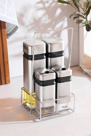 Cubıc 4'lü Standlı Yağlık-sirkelik Takımı Seffaf Şeffaf