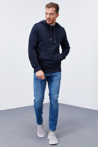 Tommy Life Lacivert Kanguru Cep Standart Kalıp Kapüşonlu Erkek Sweatshirt - 87872 Lacivert