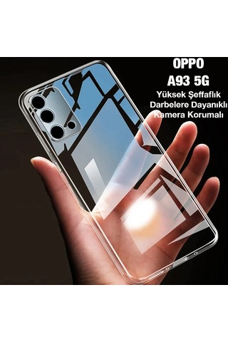 Ally Oppo A93 5g Kamera Lens Korumalı Şeffaf Silikon Kılıf- 5775 Çok Renkli