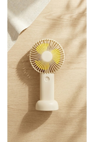 Mini El Fanı Pastel Sarı Kompakt Tasarımlı, Usb Şarjlı Güçlü Taşınabilir Vantilatör Fan-pl101