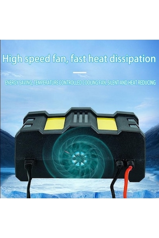 12v24v 220w Araç Akü Şarj Cihazı, Tam Otomatik Yüksek Frekanslı Akıllı Darbe Onarım Şarj Cihazı, Lcd Ekran Yüksek Güçlü Şarj Cihazı Xp