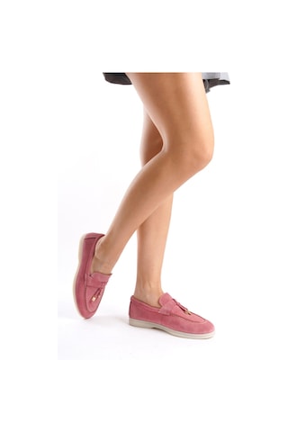 Mubiano Hakiki Deri Collection Kadın Süet Loafer & Babet Mercan -mckry1410-mrc Mercan