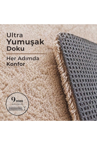 Queen Banyo Paspası 50x80 Cm Bej Kaymaz, Ultra Yumuşak Ve Hızlı Emici