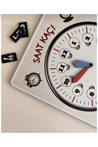 Saat Kaç Öğrenme Seti Zaman Kavramını Öğrenin - Miniklerimiz İçin Renkli Ahşap Oyuncak