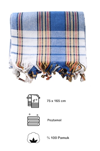 Karagöz Tekstil Geleneksel Peştemal, Gelin Hamamı, Otantik Peştamal 75x165 Cm Mavi 5 Adet Lacivert