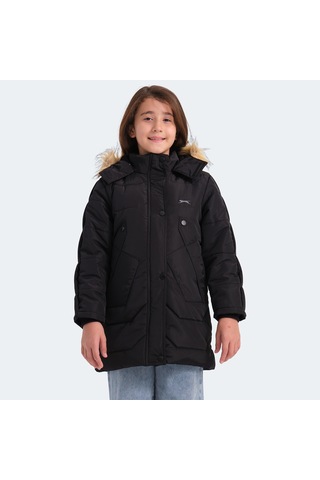Slazenger CAMRON Çocuk Kapüşonlu Siyah Mont & Kaban
