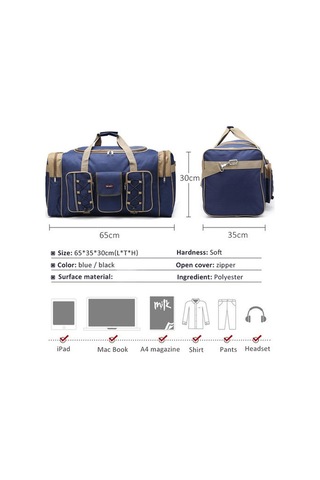 Erkek Büyük Seyahat Duffel Çanta Su Geçirmez Spor Çantası Çok Cep Çanta A.haki - Camel