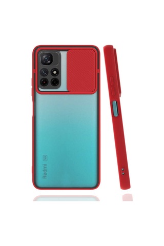 Xiaomi Poco M4 Pro 5G Kılıf Lensi Sürgülü Kamera Koruyucu Kılıf