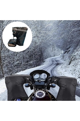 Pazly Motosiklet Bisiklet Gidon Muffs Soğuk Hava Yağmur Rüzgar Geçirmez Bisikletçi Eldiveni El Isıtıcı Kapak