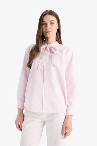 DeFacto Relax Fit Fiyonk Yaka Çizgili Simli Kumaş Uzun Kollu Gömlek Tunik E7976AX25SMPN441