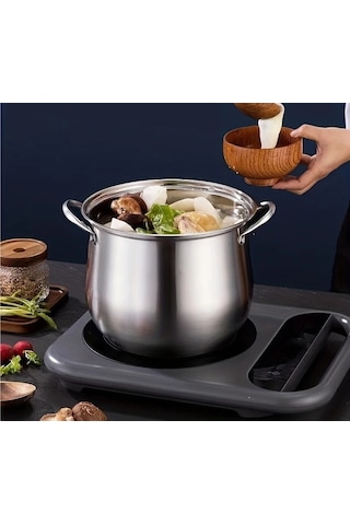 1 Adet Paslanmaz Çelik Çorba Tenceresi Büyük Kapasiteli Ev Çok Renkli